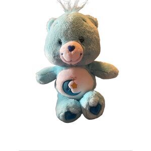 Care Bears Light Blue Bedtime Bear Plush 2002 Collectible Toy Stuffed Animal